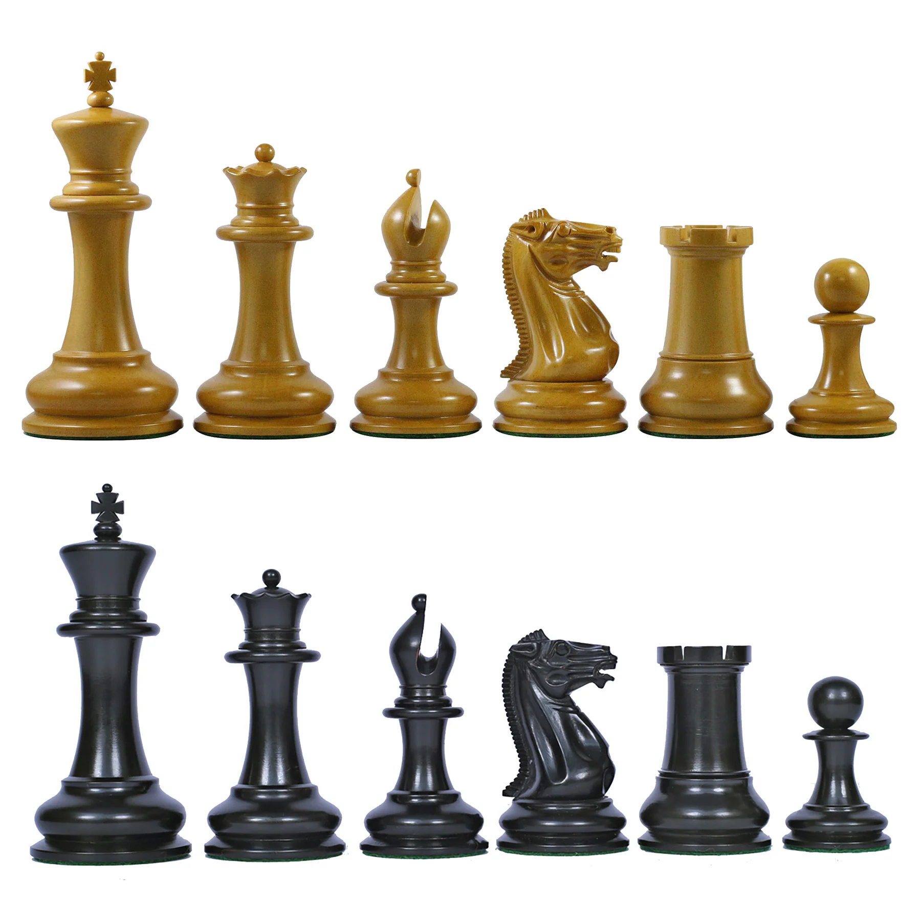 Lacquered Finish Antique Chess Pieces